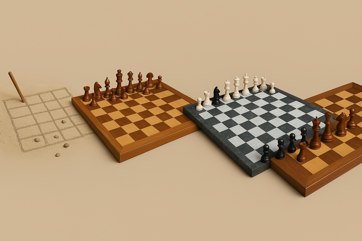 Evolution of chess boards